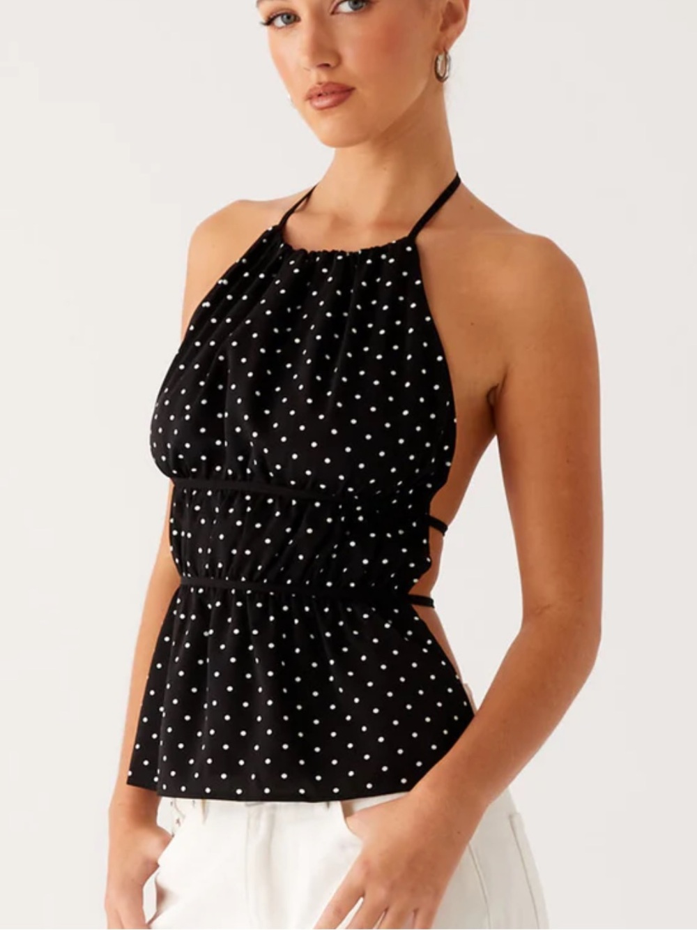 Peppermayo Sergio Halter Top - Black Polka Dot